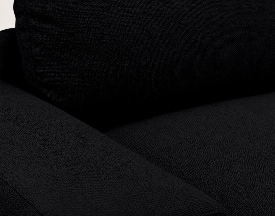 Tama - Canapé D'Angle 4 Places Convertible Avec Coffre - Tissu - Noir