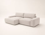 Tama - Canapé D'Angle 4 Places Convertible Avec Coffre - Tissu - Beige