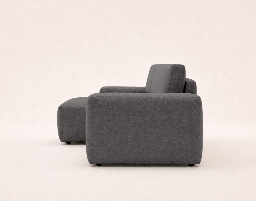 Tama - 4-Seater Corner Sofa Bed with Storage - Fabric - Grey