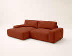 Tama - Sofá Rinconero 4 Plazas Convertible Con Arcón - Tejido - Terracota