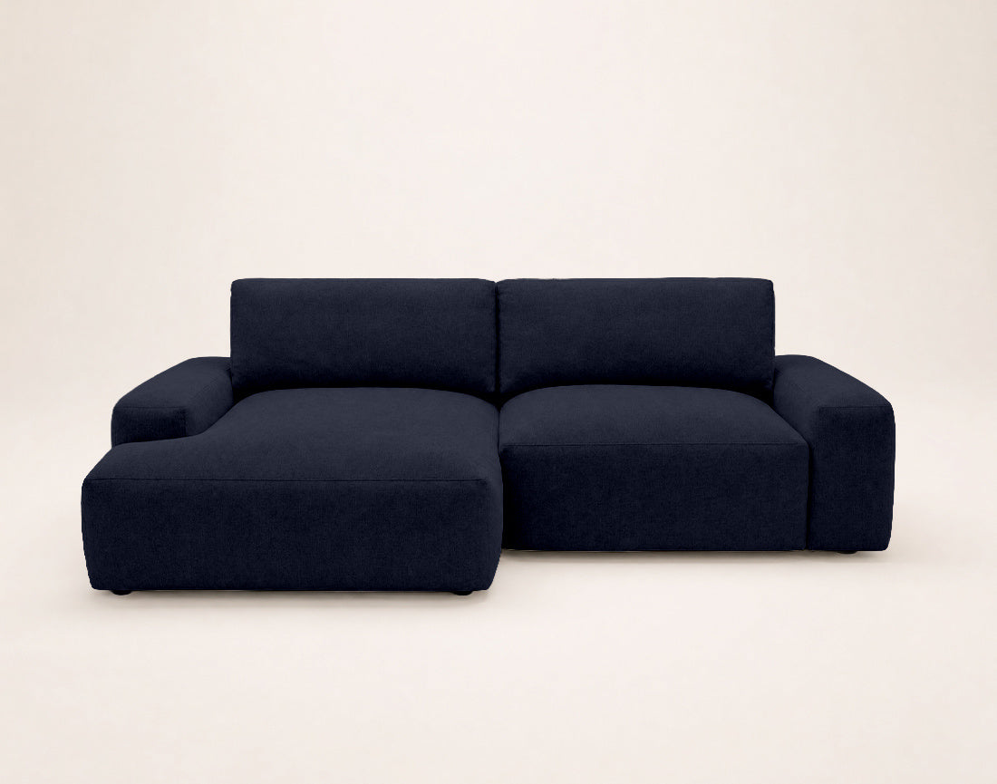Tama - 4-Seater Corner Sofa Bed with Storage - Fabric - Navy Blue