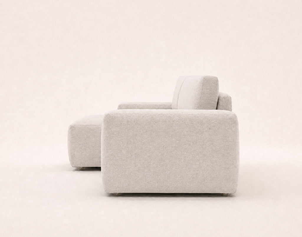 Tama - Canapé D'Angle 4 Places Convertible Avec Coffre - Tissu - Beige