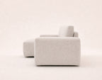 Tama - Canapé D'Angle 4 Places Convertible Avec Coffre - Tissu - Beige