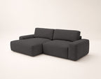 Tama - 4-Seater Corner Sofa Bed with Storage - Fabric - Grey