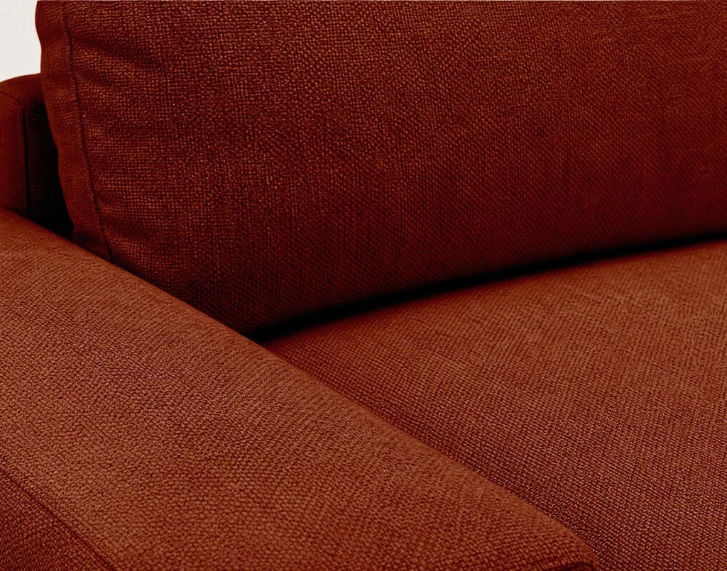 Tama - Sofá Rinconero 4 Plazas Convertible Con Arcón - Tejido - Terracota