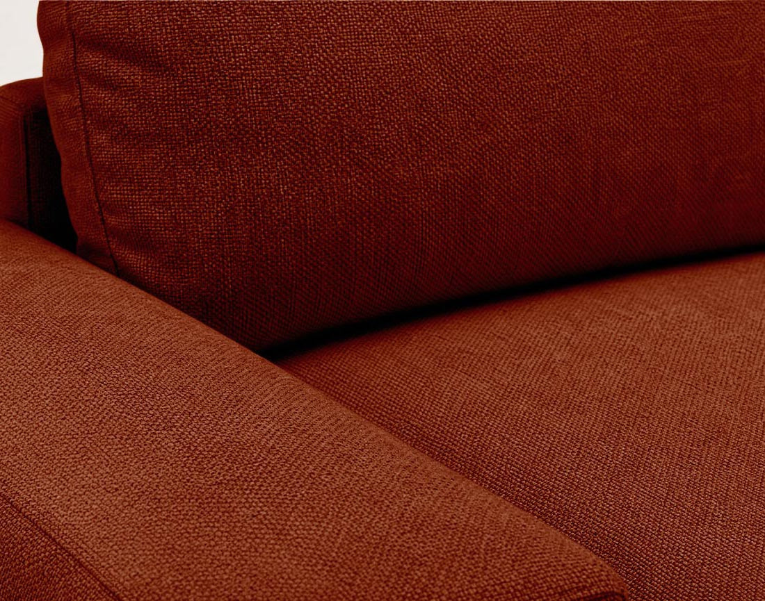 Tama - Sofá Rinconero 4 Plazas Convertible Con Arcón - Tejido - Terracota