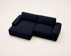 Tama - 4-Seater Corner Sofa Bed with Storage - Fabric - Navy Blue