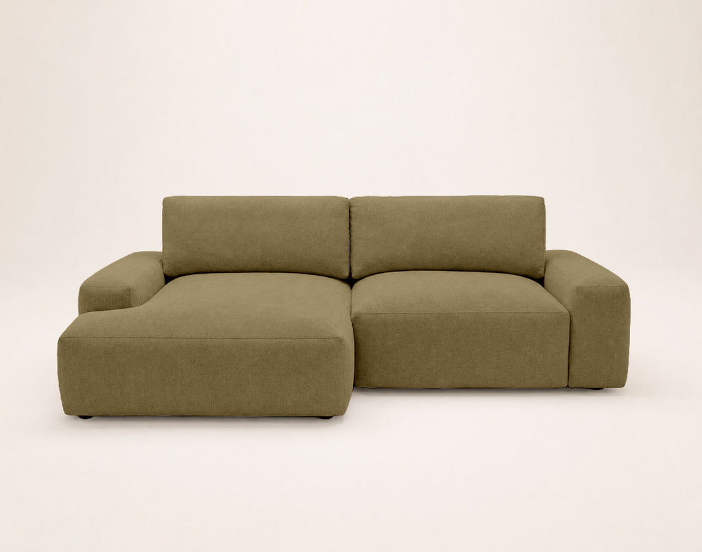 Tama - 4-Seater Corner Sofa Bed With Storage - Fabric - Green