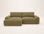 Tama - 4-Seater Corner Sofa Bed With Storage - Fabric - Green