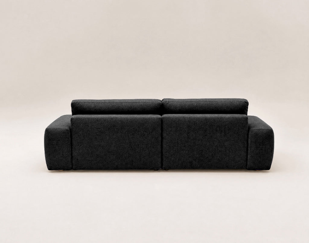 Tama - Canapé D'Angle 4 Places Convertible Avec Coffre - Tissu - Noir