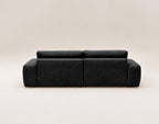 Tama - Canapé D'Angle 4 Places Convertible Avec Coffre - Tissu - Noir