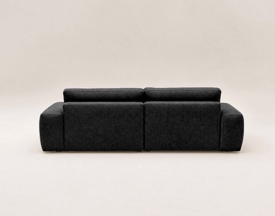 Tama - Canapé D'Angle 4 Places Convertible Avec Coffre - Tissu - Noir