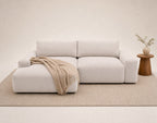 Tama - Canapé D'Angle 4 Places Convertible Avec Coffre - Tissu - Beige
