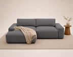 Tama - 4-Seater Corner Sofa Bed with Storage - Fabric - Grey