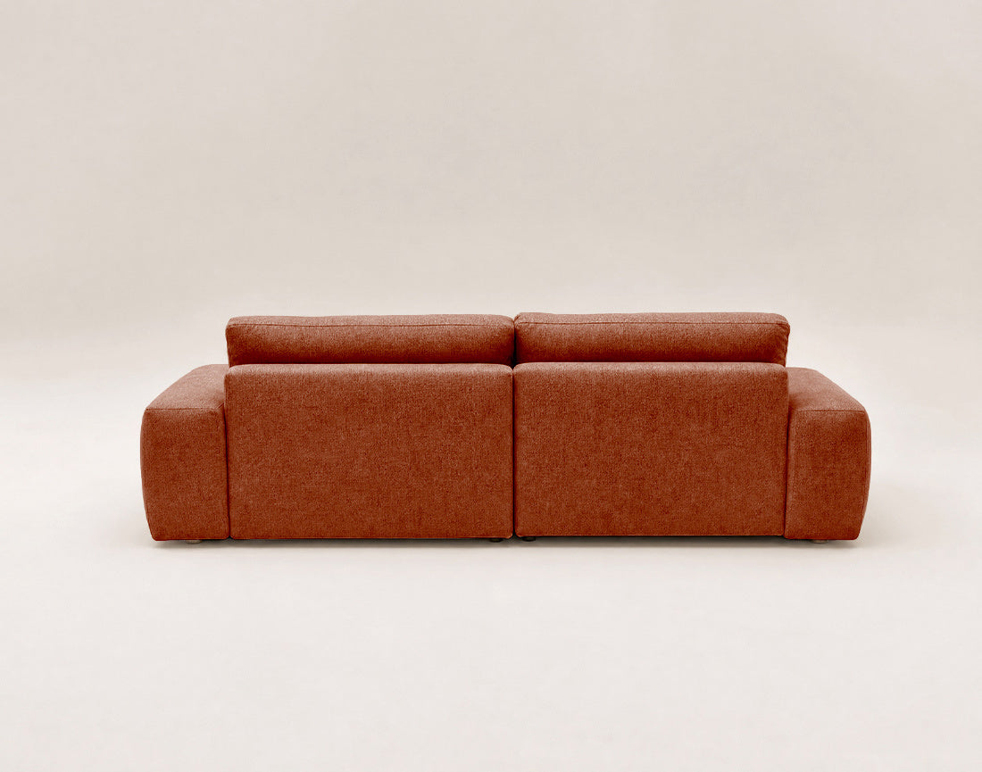 Tama - Sofá Rinconero 4 Plazas Convertible Con Arcón - Tejido - Terracota