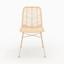 Chaise Tamara en rotin naturel pieds beiges (lot de 2)