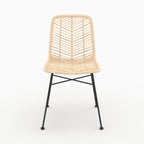 Tamara - Lot De 2 Chaises En Rotin Naturel Et Pieds En Métal Noir