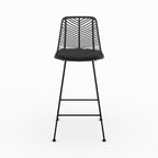 Tamara - Lot De 2 Chaises Pour Îlot Central En Rotin Noir