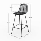 Tamara - Lot De 2 Chaises Pour Îlot Central En Rotin Noir