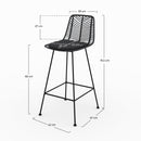 Lot de 2 chaises pour îlot central 66 cm Tamara en rotin noir