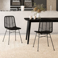 Tamara - Lot De 2 Chaises En Rotin Et Pieds En Métal Noir