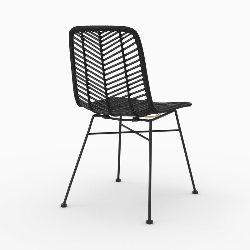 Chaise Tamara en rotin noir (lot de 2)
