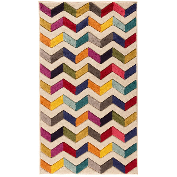 multicoloured living room rug