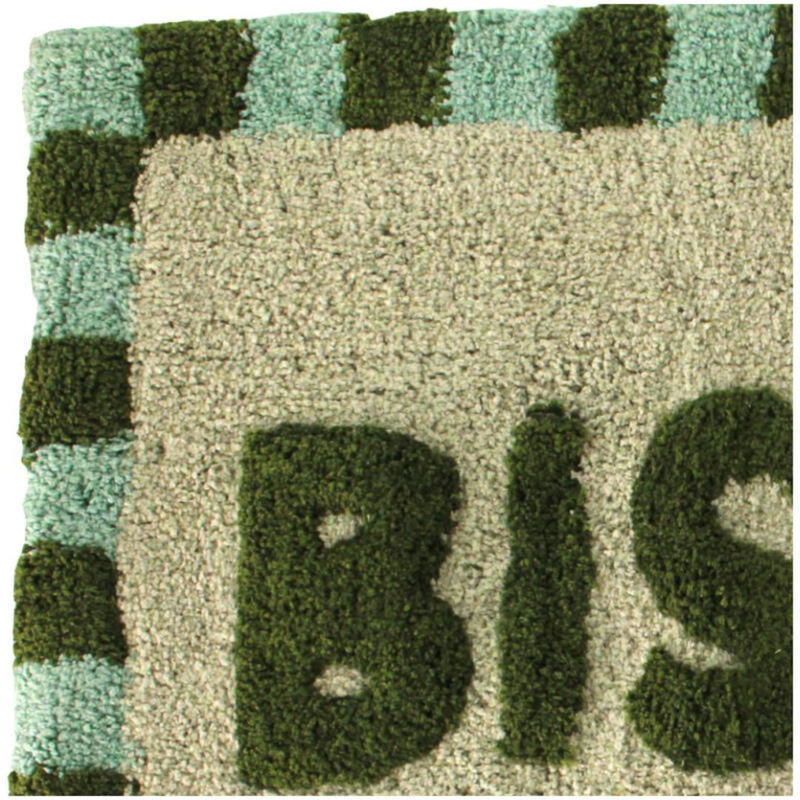 tapis de bain moelleux bisous vert detail