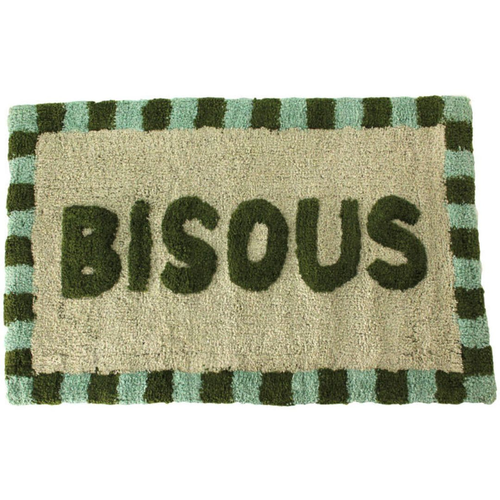 Alfombra de baño "Bisous" verde