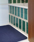 Bath Mat - Midnight Blue White Piping