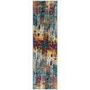 tapis de couloir coloré abstraction sur fond blanc