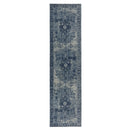 tapis de couloir vintage bleu sur fond blanc