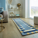 tapis de couloir en laine bleu de la marque flair rugs#couleur_bleu