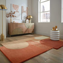 tapis de salon graphique lozenge terracotta #couleur_terracotta