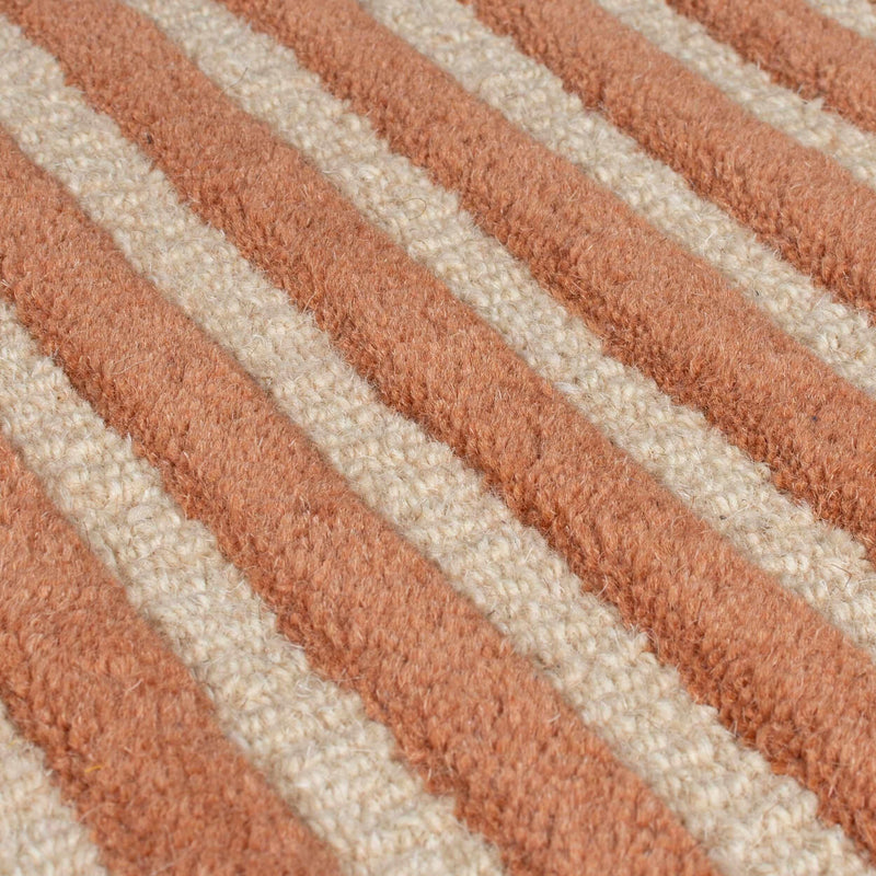 zoom matiere tapis lozenge terracotta#couleur_terracotta