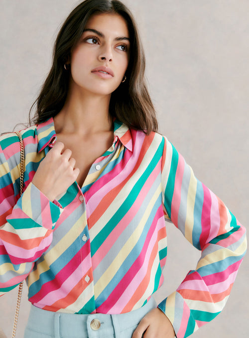 COLORFUL STRIPED TATIANA SHIRT PETITE MENDIGOTE