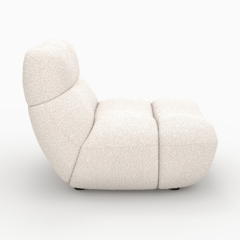 Fauteuil Teddy en tissu bouclé blanc