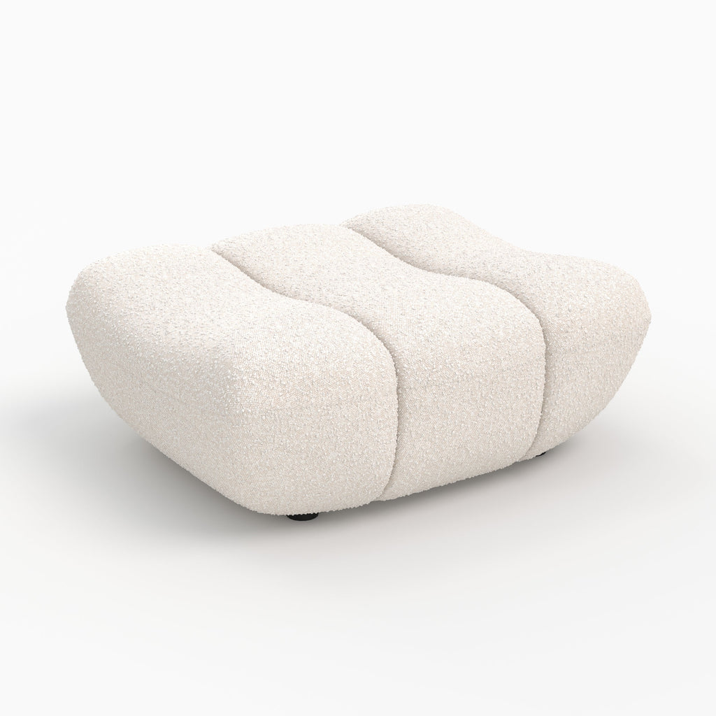 Teddy - Reposapiés de tela bouclé blanco