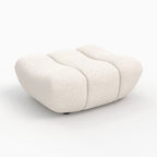 Teddy - Reposapiés de tela bouclé blanco
