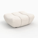 Pouf Teddy en tissu bouclé blanc