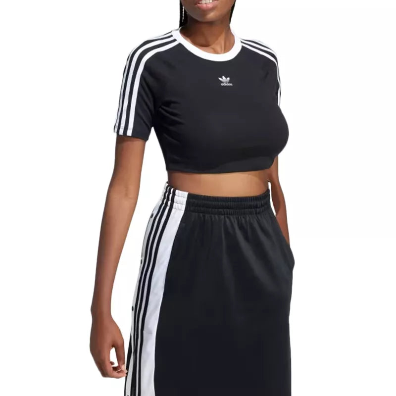 Camiseta Adidas Originals 3 Rayas Bebé - Negro/Blanco