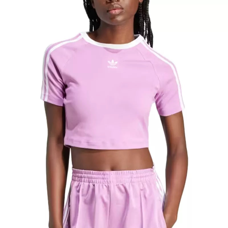 Tee-Shirt Adidas Originals 3 Stripes Baby - Violet/Blanc