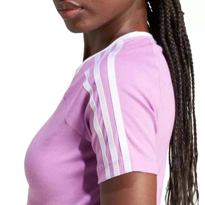 Tee-Shirt Adidas Originals 3 Stripes Baby - Violet/Blanc