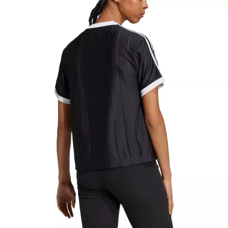 Tee-Shirt Adidas Originals Adicolor 3 Stripes Pinstripe - Noir/Blanc