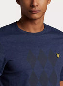 Lyle & Scott - Tee-Shirt Argyle - Navy Marl - Homme