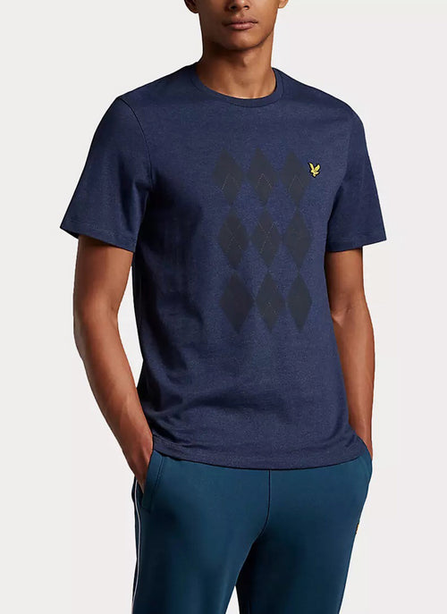 Lyle & Scott - Tee-Shirt Argyle - Navy Marl - Homme