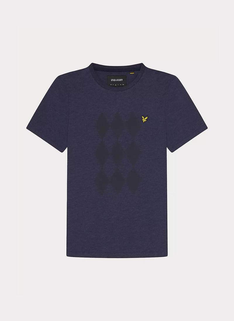 Lyle & Scott - Tee-Shirt Argyle - Navy Marl - Homme