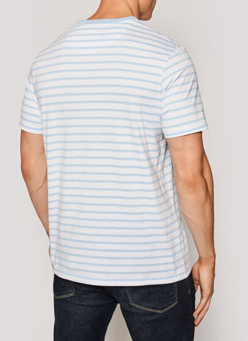 Lyle & Scott - Tee-Shirt Breton - Pool Blue White - Homme