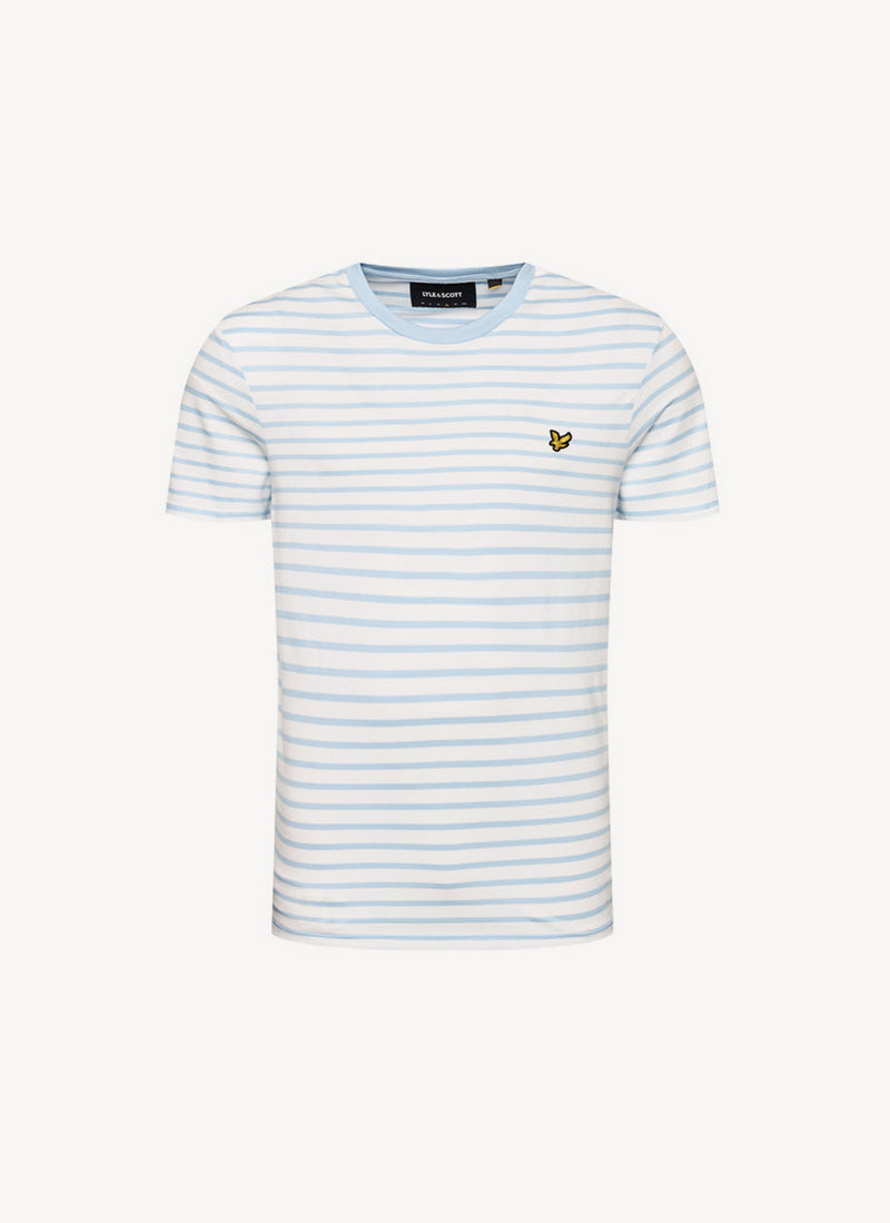 Lyle & Scott - Tee-Shirt Breton - Pool Blue White - Homme