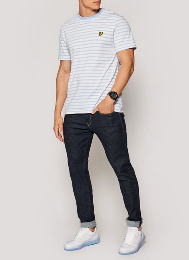 Lyle & Scott - Tee-Shirt Breton - Pool Blue White - Homme